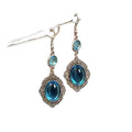 Blue Oval Cabochon Vintage Style Hook Earrings Fashion Jewelry for Women view 5