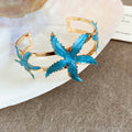 Gold Metal Enamel Starfish Cuff Bracelets And Arm Spirals view 6