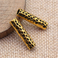 Two Finish Pitted Long Tube Spacer Bead Metal Jewelry Making Component view 4