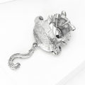 Jeweled Tiger Brooch With Oval Crystal Body in Four Colors view 4