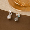 Starfish Shell and Gray Pearl Look Mismatched Stud Earrings view 4