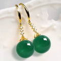 Hook Drop Earrings Round Bead Fish Tail Six Colorways Metal view 2