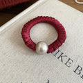 Burgundy Satin Scrunchie Hair Ties Four Style Pack view 9