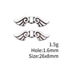 Antique Silver Curled Angel Wing Spacer Beads for Jewelry Making view 4