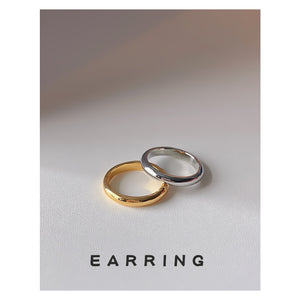 Gold Tone Smooth Polished Domed Plain Metal Band Ring