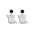 Acrylic Ghost Black Cat Halloween Drop Stud Earrings view 5
