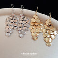 Layered Sequin Chandelier Earrings In Silver And Gold view 2