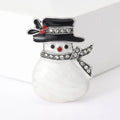 White Shell Look Snowman Brooch in 1 Style Metal Pin view 1