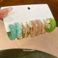 Acrylic C Hoop Earring Multi Packs Gold Pearl Color Mixes view 3