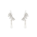 Silver Tree Clear Look Pearl Look Dangle Stud Earrings view 5