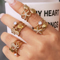 Starfish Octopus and Shell Layered Ring in Eight Styles view 3