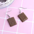 Miniature Chocolate Bar Resin Hook Earrings in Six Designs view 6