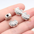 13x10x6.9mm 3g Multicolor Zinc Alloy Longevity Lock Through Hole Beads for Chinese Style Jewelry Making