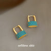 Aqua Padlock Huggie