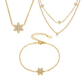 Crystal Flower Necklace and Bracelet Collection in Two Metal Tones view 5