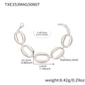 Oval Link Necklace and Bracelet Collection in Three Finishes view 8