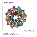 Round Crystal Floral Wreath Brooch in Five Color Variations view 10