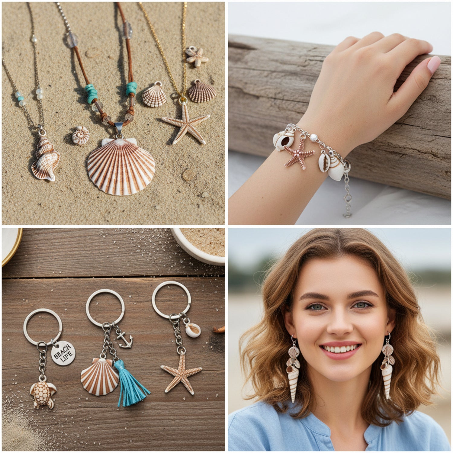 Acrylic Shell Conch Starfish Charm Pendants