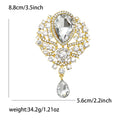 Large Teardrop Glass Court Brooch Six Crystal Color Pin view 11