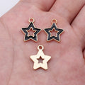 Gold Tone Open Star Enamel Charms in Three Color Options view 6