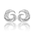 Crystal Swirl Stud Earrings in Gold and Silver Tone view 5