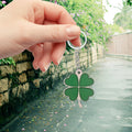 Green Wooden Four Leaf Clover Keychain Lucky Plaque view 4
