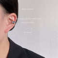 Silver Heart Crystal Ear Cuff Teal Black Zircon Accents view 2