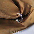 Silver Tone Interlocking Chain Link Open Adjustable Ring For Women view 3