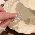Silver Cubic Zirconia Pearl Bow Open Ring Adjustable view 4