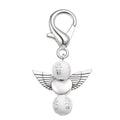 White Cross Bead Angel Keychain Silver Clasp Six Styles view 9