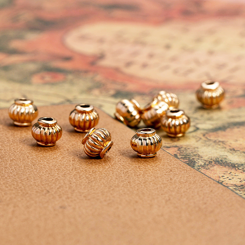 5x4mm Vintage Pumpkin Spacer Bead with Middle Hole