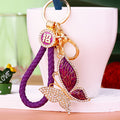Filigree Crystal Butterfly Keychains in Five Colors with Fortune Loops view 4