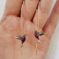 Fairy Motif Threader Earrings In Four Stone And Metal Variants view 5