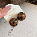Round Resin Stud Earrings In Three Brown Tone Patterns view 7