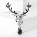 Rhinestone Deer Head Brooch Teardrop Crystal Pendant Alloy view 7