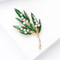 Green Enamel Leaf Spray Brooch Decorative Metal Pin For Jackets And Lapels view 3