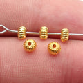 Radiating Groove Round Small Hole Metal Spacer Beads view 3
