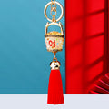 Classic and Revised Fortune Bucket Tassel Keychains in Five Color Options view 2