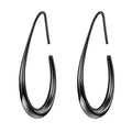 Teardrop Open Hoop Drop Earrings Four Metal Colors view 5