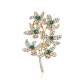 Rhinestone Six Flower Branch Brooch Green Blue Red view 2