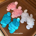 Layered Shell Disc Drop Earrings in Three Colors With Decorative Details view 2