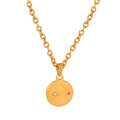 Gold Moon Star Round Coin Pendant Necklace Cable Chain view 5
