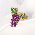 Green Gold Tone Grape Enamel Metal Brooch Pin for Jackets and Lapels view 3