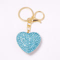 Rhinestone Heart Keychain Gold Tone Ring Clasp 5 Colors view 5