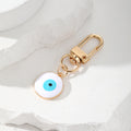 Round Enamel Evil Eye Keychains Gold Clasp Six Colors view 4