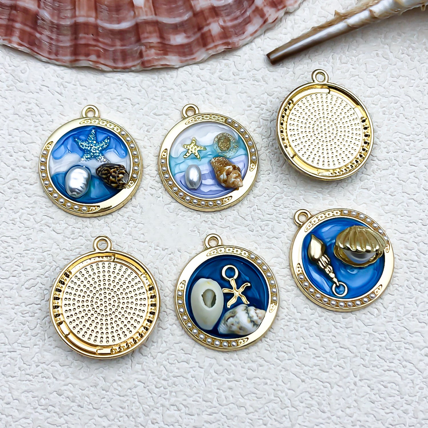 Enamel Zinc Alloy Starfish Ocean Charm Pendant for DIY Earrings Necklace Jewelry