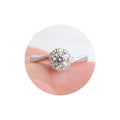 White Gold Round Halo Clear Stone Twist Band Ring Sizes 6-10 view 5
