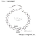 Crystal Heart Necklace and Bracelet in Three Metal Finishes view 8