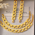 Gold Square Link Chain Bracelet Titanium Steel Adjustable view 4