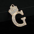 Crystal Crown Initial Letter Charm Pendant Gold Tone A To Z view 12